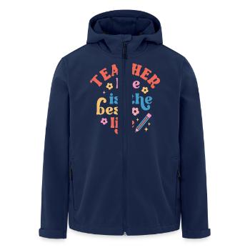 Teacher - Men’s Recycled Softshell Jacket by Stanley/Stella - navy - Front - AI Model Male 185 light (185cm)
