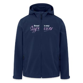 Book-Merch: Reading is my Superpower - Recycelte Männer Softshell-Jacke von Stanley/Stella - Navy - Vorne - AI Model Male 185 light (185cm)