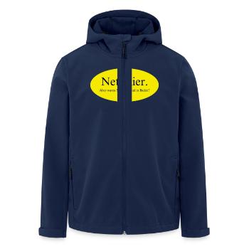 Nett hier, aber waren Sie schon mal in Baden? - Recycelte Männer Softshell-Jacke von Stanley/Stella - Navy - Vorne - AI Model Male 185 light (185cm)