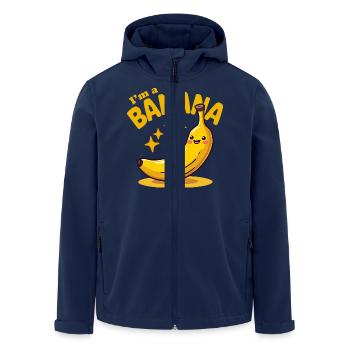 Autocollant Banane Costume de Carnaval - Veste softshell homme en polyester recyclé Stanley/Stella - marine - Devant - AI Model Male 185 light (185cm)