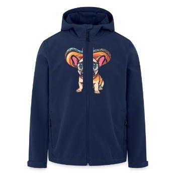 Buldog Français Chien Sombrero - Veste softshell homme en polyester recyclé Stanley/Stella - marine - Devant - AI Model Male 185 light (185cm)