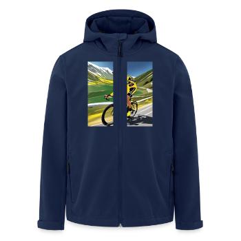 Retro-Radfahrer - Recycelte Männer Softshell-Jacke von Stanley/Stella - Navy - Vorne - AI Model Male 185 light (185cm)