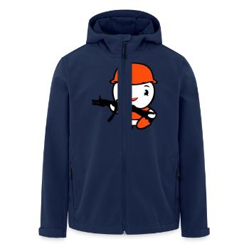 Ente Soldat Armee Berufssoldat Helm Waffe rennt - Recycelte Männer Softshell-Jacke von Stanley/Stella - Navy - Vorne - AI Model Male 185 light (185cm)