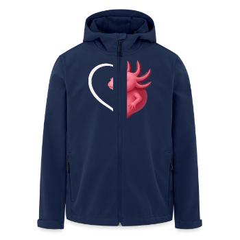 Cute Axolotl with Heart - Men’s Recycled Softshell Jacket by Stanley/Stella - navy - Front - AI Model Male 185 light (185cm)
