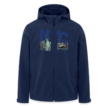 NYC NEW YORK CITY - Men’s Recycled Softshell Jacket by Stanley/Stella - navy - Front - AI Model Male 185 light (185cm)