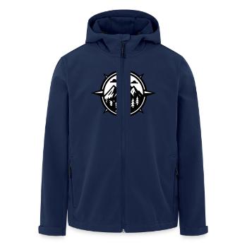 Mountains Compass - Men’s Recycled Softshell Jacket by Stanley/Stella - navy - Front - AI Model Male 185 light (185cm)