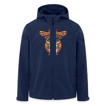 Eule Lustig Sombrero - Recycelte Männer Softshell-Jacke von Stanley/Stella - Navy - Vorne - AI Model Male 185 light (185cm)