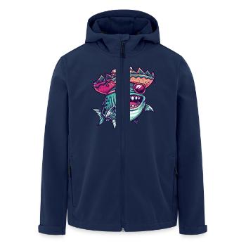 Poisson Piranha Sombrero - Veste softshell homme en polyester recyclé Stanley/Stella - marine - Devant - AI Model Male 185 light (185cm)