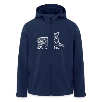 Cat White White Cats - Men’s Recycled Softshell Jacket by Stanley/Stella - navy - Front - AI Model Male 185 light (185cm)