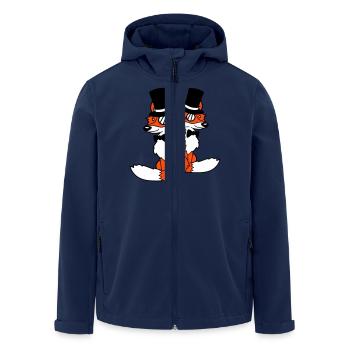 2 Füchse Freunde Zylinder Herren Monokel Brille - Recycelte Männer Softshell-Jacke von Stanley/Stella - Navy - Vorne - AI Model Male 185 light (185cm)