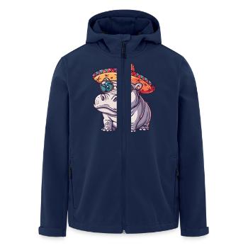 Hippopotame Drôle Sombrero - Veste softshell homme en polyester recyclé Stanley/Stella - marine - Devant - AI Model Male 185 light (185cm)