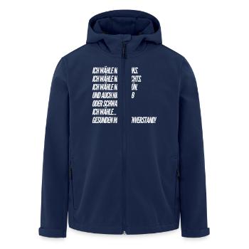 Bundestag elections - Men’s Recycled Softshell Jacket by Stanley/Stella - navy - Front - AI Model Male 185 light (185cm)