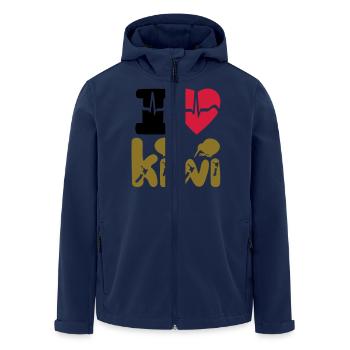 I LOVE KIWI - Veste softshell homme en polyester recyclé Stanley/Stella - marine - Devant - AI Model Male 185 light (185cm)