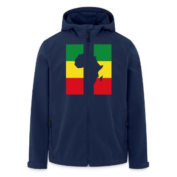 Afrique, Afrique - Veste softshell homme en polyester recyclé Stanley/Stella - marine - Devant - AI Model Male 185 light (185cm)