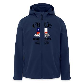 Chile - Flag & Mountains - Veste softshell homme en polyester recyclé Stanley/Stella - marine - Devant - AI Model Male 185 light (185cm)