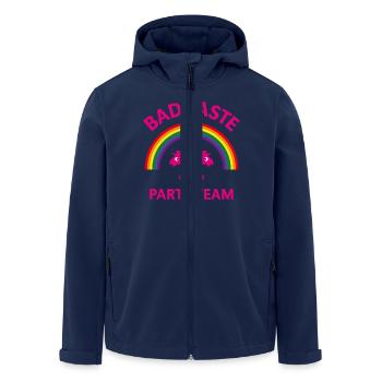 Bad Taste Party Team (Einhorn / Regenbogen) - Recycelte Männer Softshell-Jacke von Stanley/Stella - Navy - Vorne - AI Model Male 185 light (185cm)