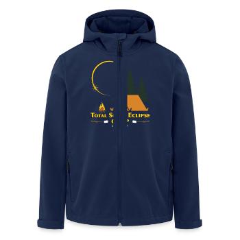 Total Solar Eclipse Camp - Men’s Recycled Softshell Jacket by Stanley/Stella - navy - Front - AI Model Male 185 light (185cm)