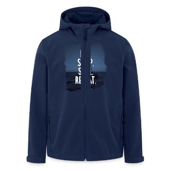 EAT. SLEEP. SAIL. REPEAT - Recycelte Männer Softshell-Jacke von Stanley/Stella - Navy - Vorne - AI Model Male 185 light (185cm)