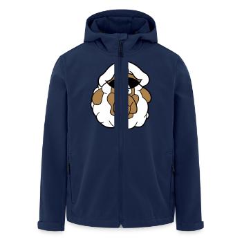 Cute Sheep Old Captain Cap Face Cartoon - Men’s Recycled Softshell Jacket by Stanley/Stella - navy - Front - AI Model Male 185 light (185cm)