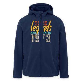 The True Legends were born in 1973. Year 2025. - Men’s Recycled Softshell Jacket by Stanley/Stella - navy - Front - AI Model Male 185 light (185cm)