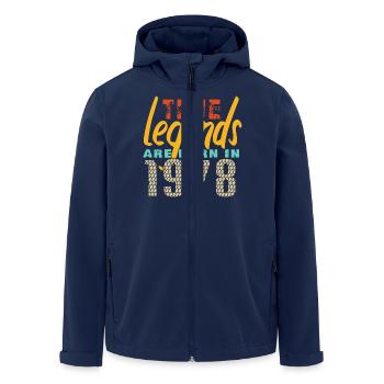 The True Legends were born in 1978. Year 2025. - Men’s Recycled Softshell Jacket by Stanley/Stella - navy - Front - AI Model Male 185 light (185cm)