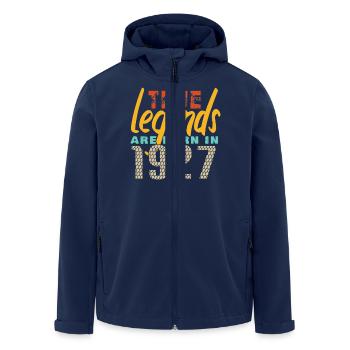 The True Legends were born in 1927. Year 2025. - Men’s Recycled Softshell Jacket by Stanley/Stella - navy - Front - AI Model Male 185 light (185cm)