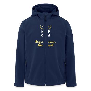 Keep Calm and Buy a Planner, Never Use It - Men’s Recycled Softshell Jacket by Stanley/Stella - navy - Front - AI Model Male 185 light (185cm)