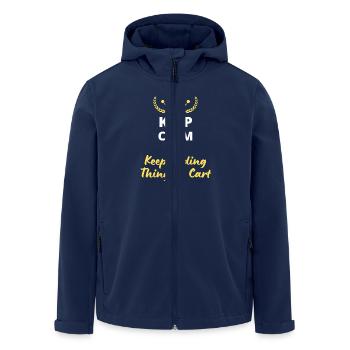 Keep Calm and Keep Adding Things to Cart - Men’s Recycled Softshell Jacket by Stanley/Stella - navy - Front - AI Model Male 185 light (185cm)