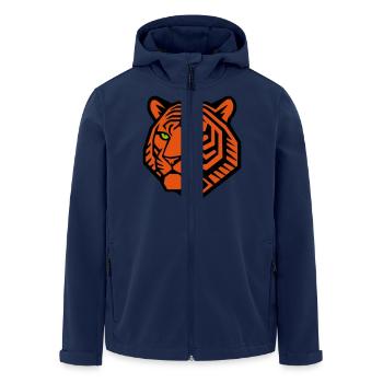 Geometrischer Tiger - Vektordesign - Recycelte Männer Softshell-Jacke von Stanley/Stella - Navy - Vorne - AI Model Male 185 light (185cm)