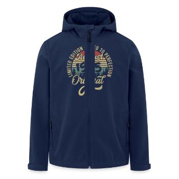 Août 1955 Cadeau d’anniversaire Août 1955 Août - Veste softshell homme en polyester recyclé Stanley/Stella - marine - Devant - AI Model Male 185 light (185cm)