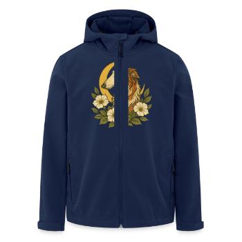 Eleganter Barsoi zwischen wilden Blüten – Vintage Blumen - Recycelte Männer Softshell-Jacke von Stanley/Stella - Navy - Vorne - AI Model Male 185 light (185cm)