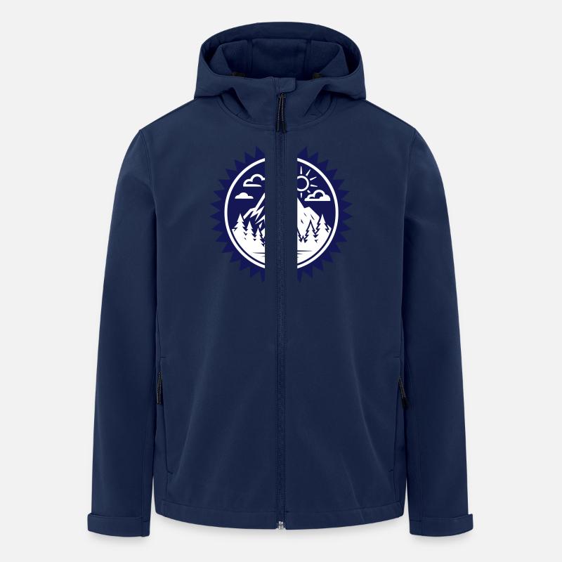 Berge Natur Logo - Recycelte Männer Softshell-Jacke von Stanley/Stella - Navy