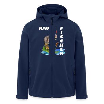 Raubfischer - Recycelte Männer Softshell-Jacke von Stanley/Stella - Navy - Vorne - AI Model Male 185 light (185cm)