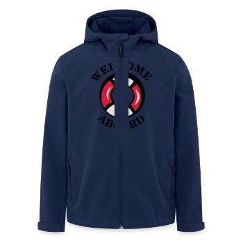 welcome_aboard - Men’s Recycled Softshell Jacket by Stanley/Stella - navy - Front - AI Model Male 185 light (185cm)