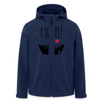moin herz - Recycelte Männer Softshell-Jacke von Stanley/Stella - Navy - Vorne - AI Model Male 185 light (185cm)