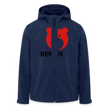 Berlin - Men’s Recycled Softshell Jacket by Stanley/Stella - navy - Front - AI Model Male 185 light (185cm)