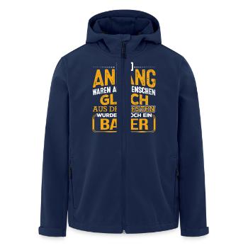BAUER - Der Beste - Recycelte Männer Softshell-Jacke von Stanley/Stella - Navy - Vorne - AI Model Male 185 light (185cm)
