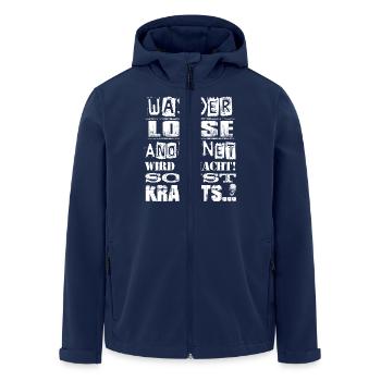 Beruf - Was der Lotse anordnet, wird gemacht - Recycelte Männer Softshell-Jacke von Stanley/Stella - Navy - Vorne - AI Model Male 185 light (185cm)