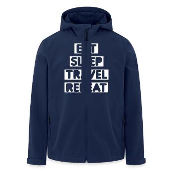 Eat Sleep Travel Repeat - Veste softshell homme en polyester recyclé Stanley/Stella - marine - Devant - AI Model Male 185 light (185cm)