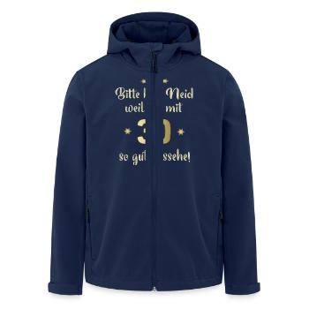 Bitte nur kein Neid 30 - Recycelte Männer Softshell-Jacke von Stanley/Stella - Navy - Vorne - AI Model Male 185 light (185cm)