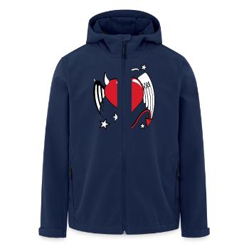 heart angel evil - Men’s Recycled Softshell Jacket by Stanley/Stella - navy - Front - AI Model Male 185 light (185cm)