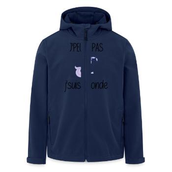j'peux pas j'suis blonde - Veste softshell homme en polyester recyclé Stanley/Stella - marine - Devant - AI Model Male 185 light (185cm)
