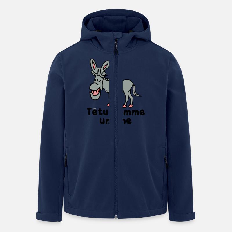 tetu comme un ane - Veste softshell homme en polyester recyclé Stanley/Stella - marine