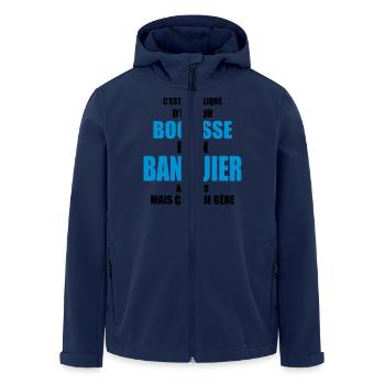 c'est compliqué d'être un bogosse et un banquier - Veste softshell homme en polyester recyclé Stanley/Stella - marine - Devant - AI Model Male 185 light (185cm)