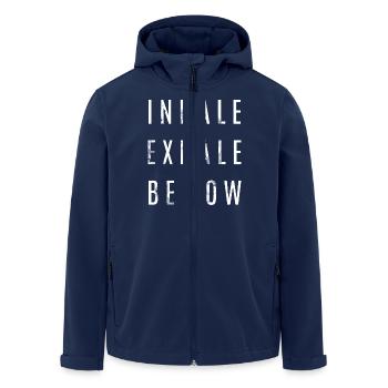inhale exhale be now weiß - Recycelte Männer Softshell-Jacke von Stanley/Stella - Navy - Vorne - AI Model Male 185 light (185cm)