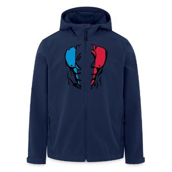 rugby2 france corps muscle drapeau - Veste softshell homme en polyester recyclé Stanley/Stella - marine - Devant - AI Model Male 185 light (185cm)