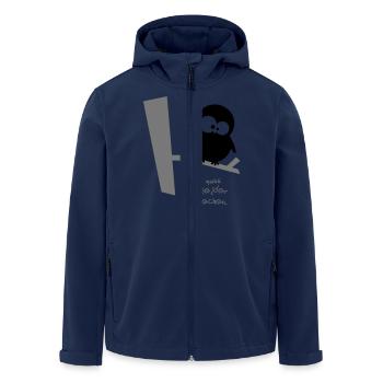 An owl / / I need to stop here, unfortunately. - Men’s Recycled Softshell Jacket by Stanley/Stella - navy - Front - AI Model Male 185 light (185cm)