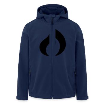 Flamme, Feuer - Recycelte Männer Softshell-Jacke von Stanley/Stella - Navy - Vorne - AI Model Male 185 light (185cm)