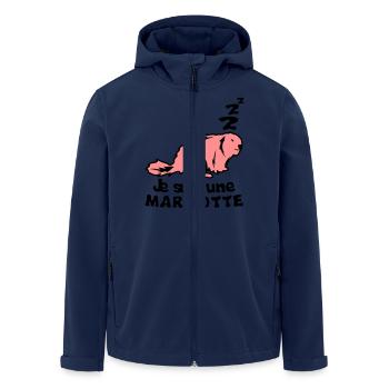 je suis une marmotte animal expression - Veste softshell homme en polyester recyclé Stanley/Stella - marine - Devant - AI Model Male 185 light (185cm)