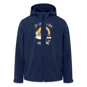 St. Patrick's Day Mops reitet Einhorn Irisch Kind - Men’s Recycled Softshell Jacket by Stanley/Stella - navy - Front - AI Model Male 185 light (185cm)